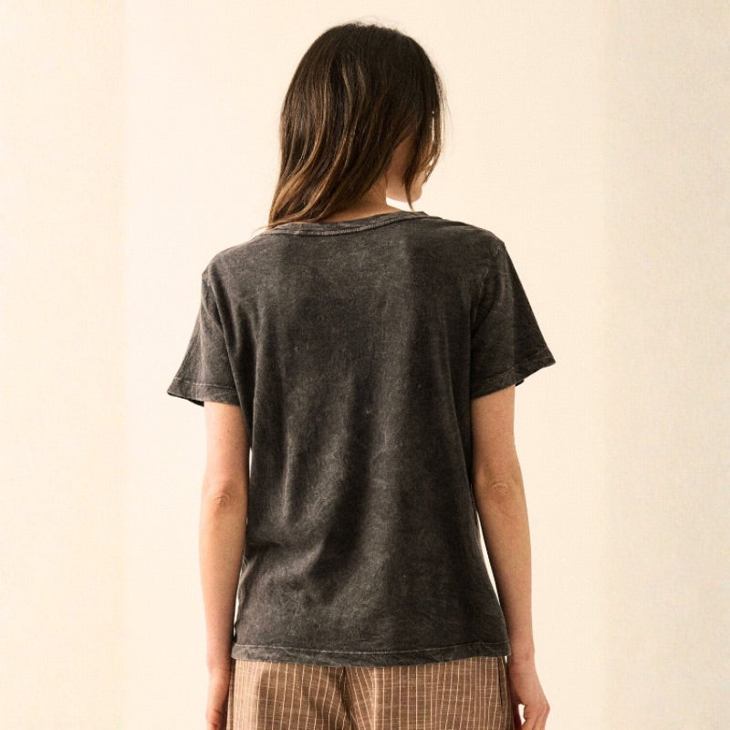 Blossom & Thrive V-Neck Vintage-Wash Tee