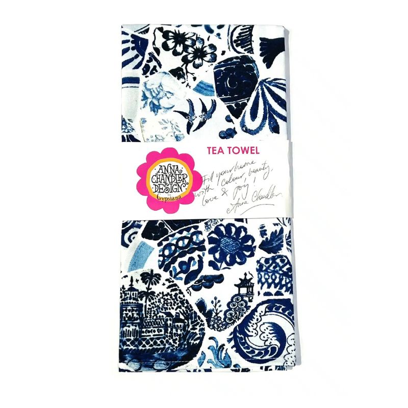Anna Chandler Blue Mosaic Tea-Towel