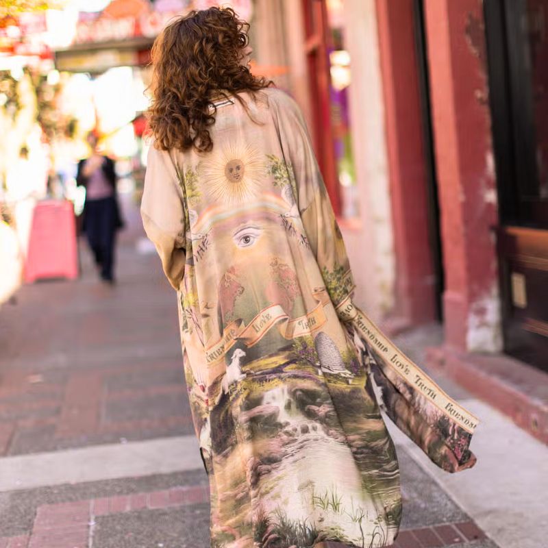 Friendship Love & Truth Vintage Wash Bamboo Kimono Jacket