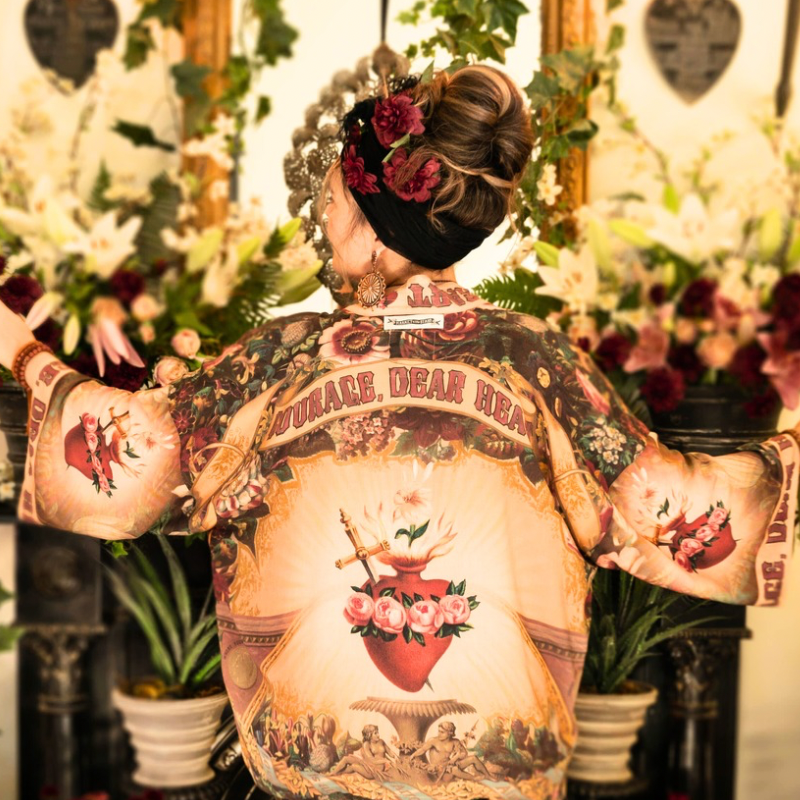 Courage Dear Heart Cropped Kimono Jacket