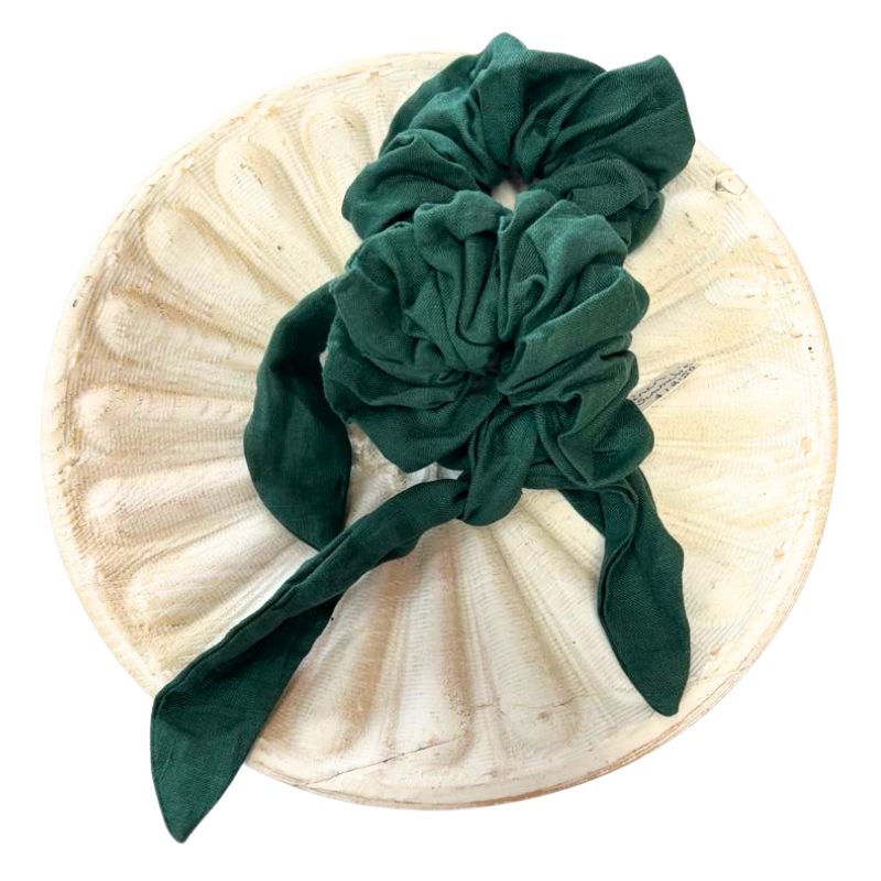 Linen Scrunchies with Detachable Tie