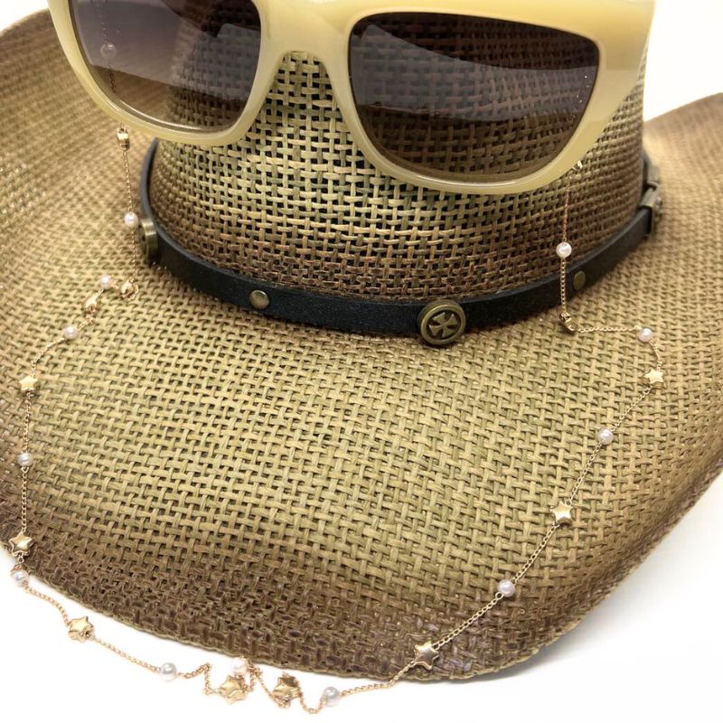 Eyewear Chain of Gold Stars & Pearl