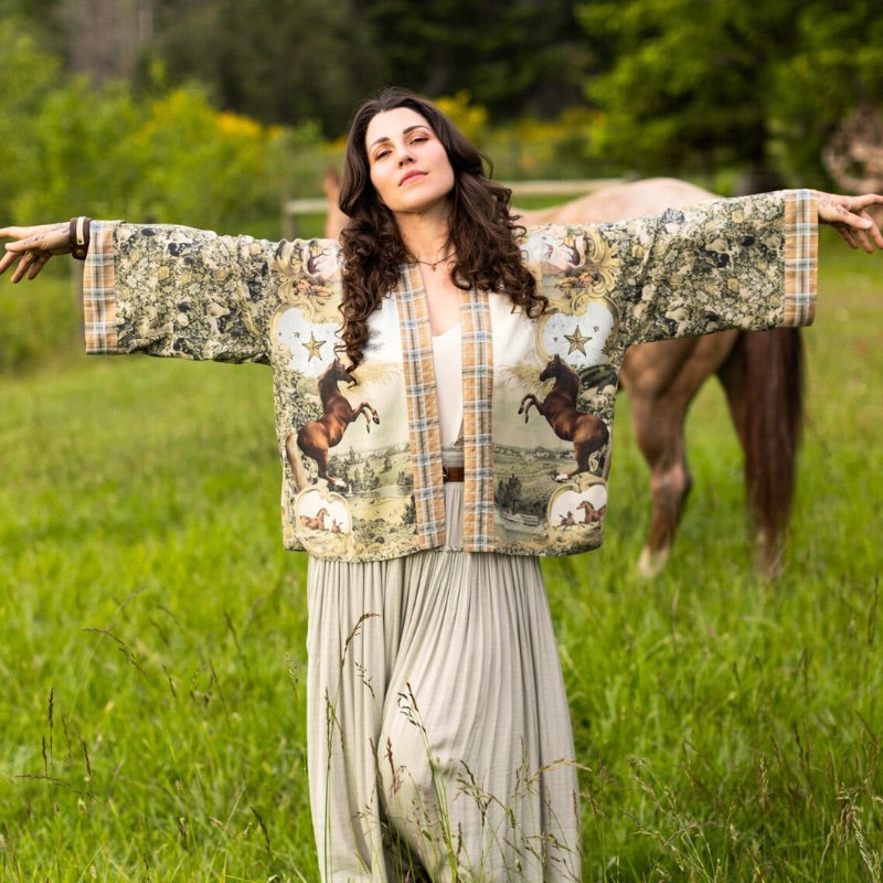 Born To Run Wild Cropped Kimono Jacket