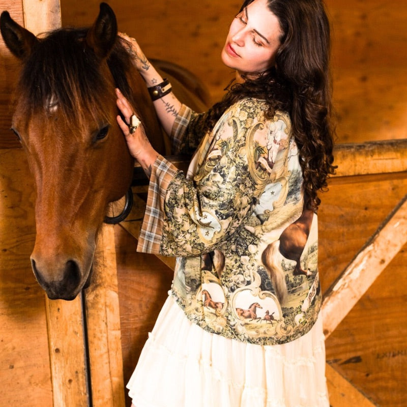 Born To Run Wild Cropped Kimono Jacket