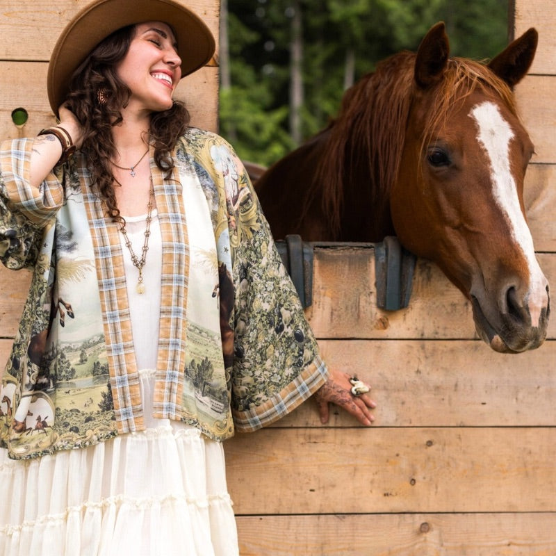 Born To Run Wild Cropped Kimono Jacket