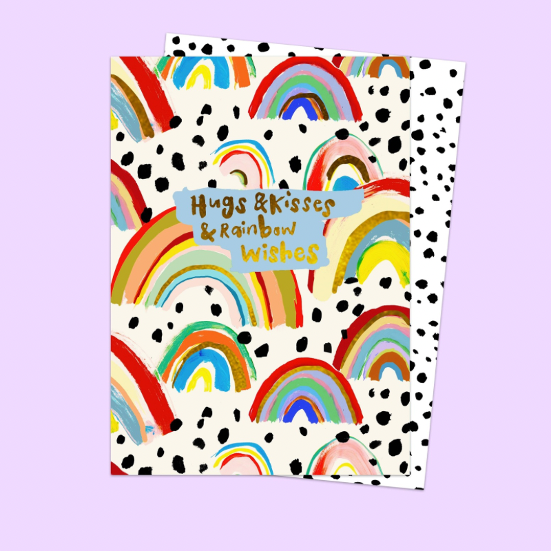 Hugs, Kisses & Rainbow Wishes Card