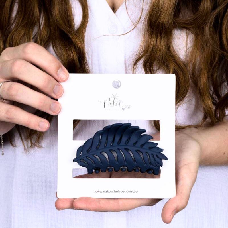 Claw Clip - Leaf - Ink Blue