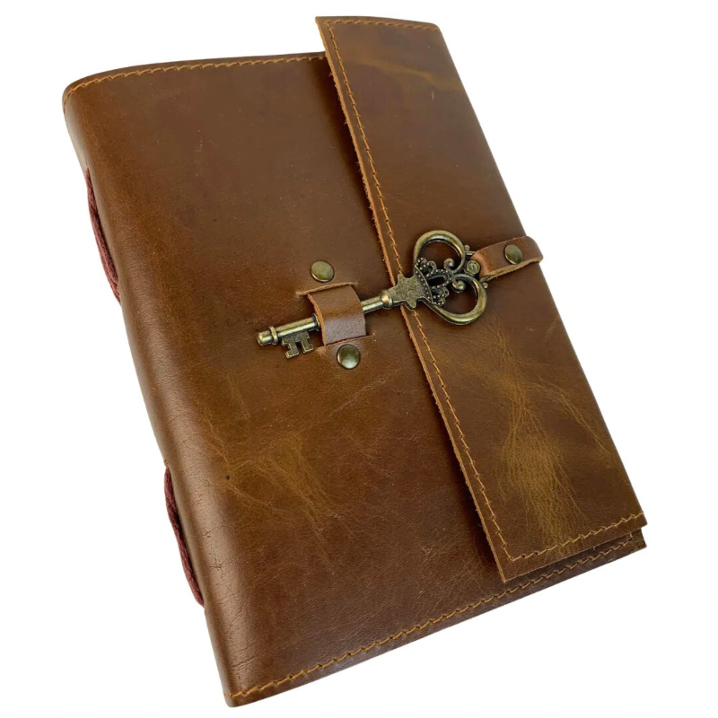 Leather Journal with Vintage Key Latch