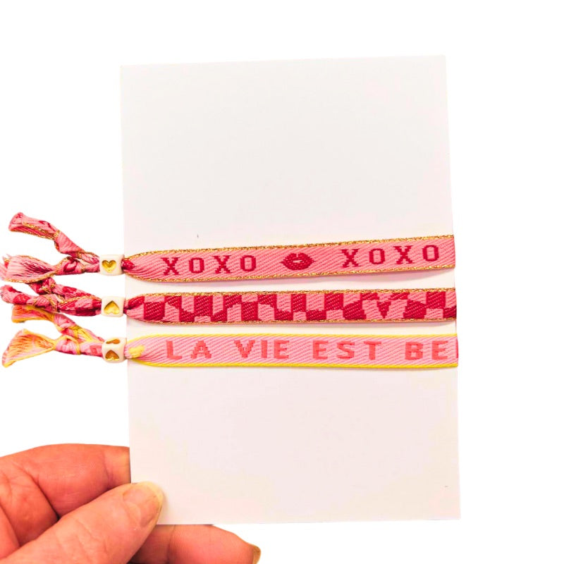 Lobster Love Greeting Card with 3 Ribbon Bracelets