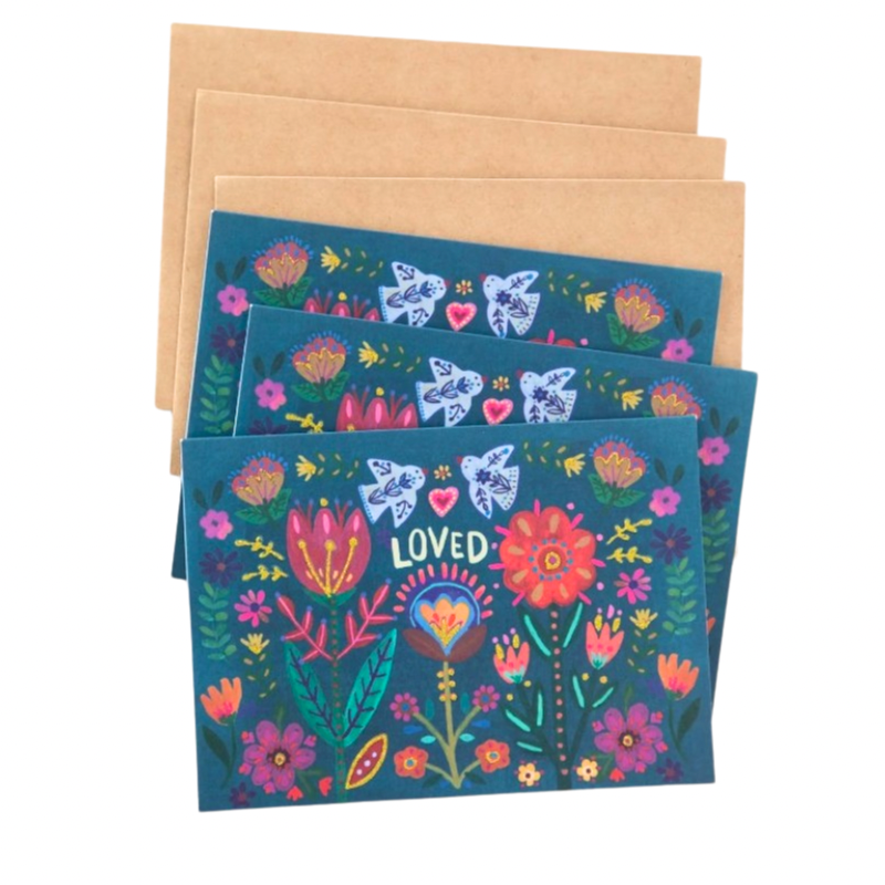 Loved Card - Blue Floral
