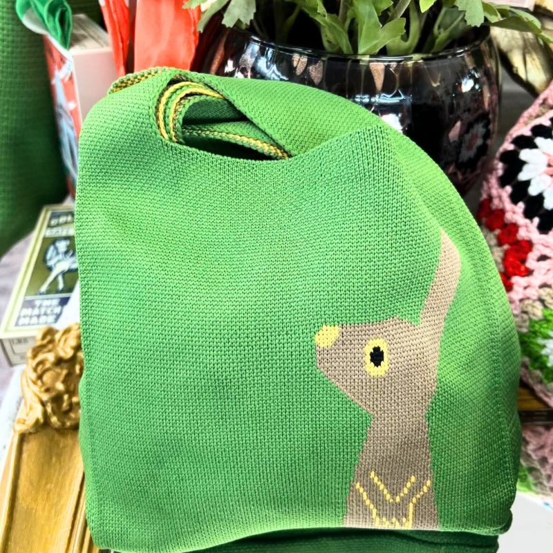 Mini Tote - Green Hare