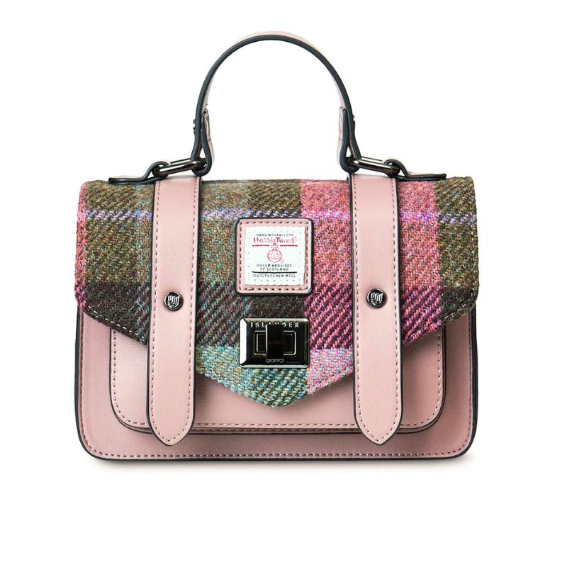 The Islander UK Mini Satchel in Pink-Green Tartan