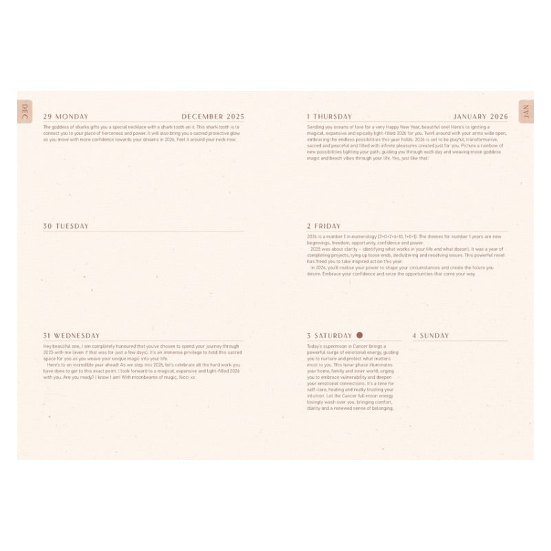 2026 Moon Goddess Diary - Southern Hemisphere