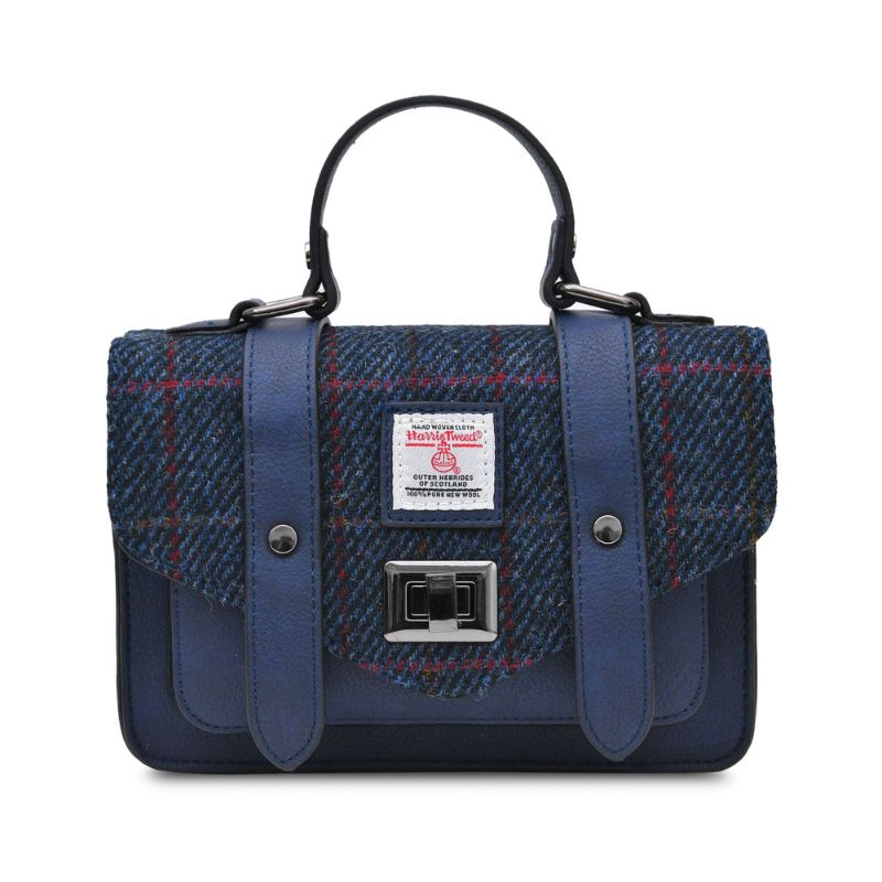 Islander UK Mini Satchel in Navy Check Tartan