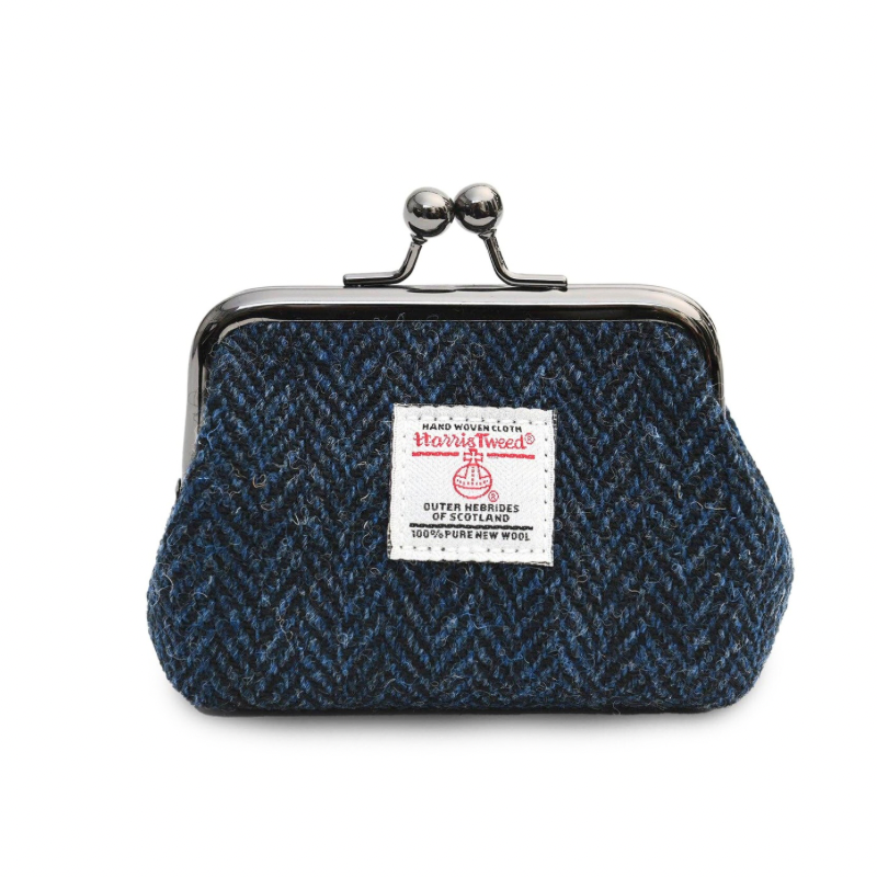 Coin Purse - Navy Herringbone