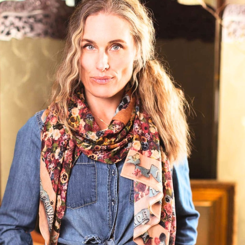 Art of Life Floral Scarf with Flower Paint Palette