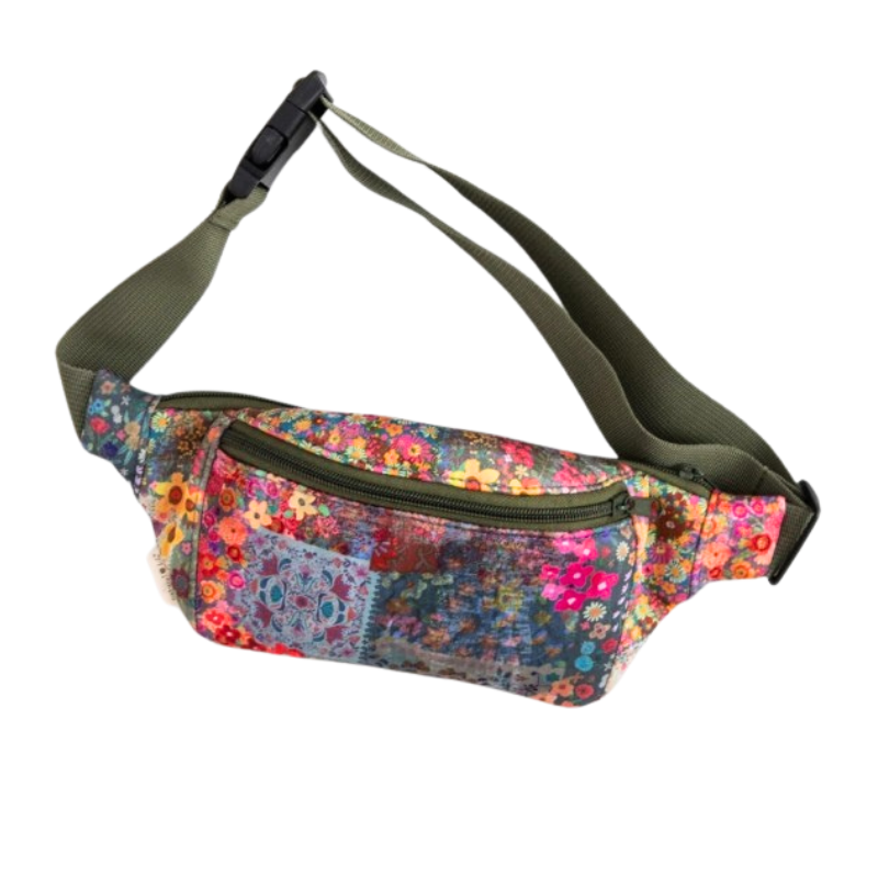 Travel Waist Bag in Patchwork Floral