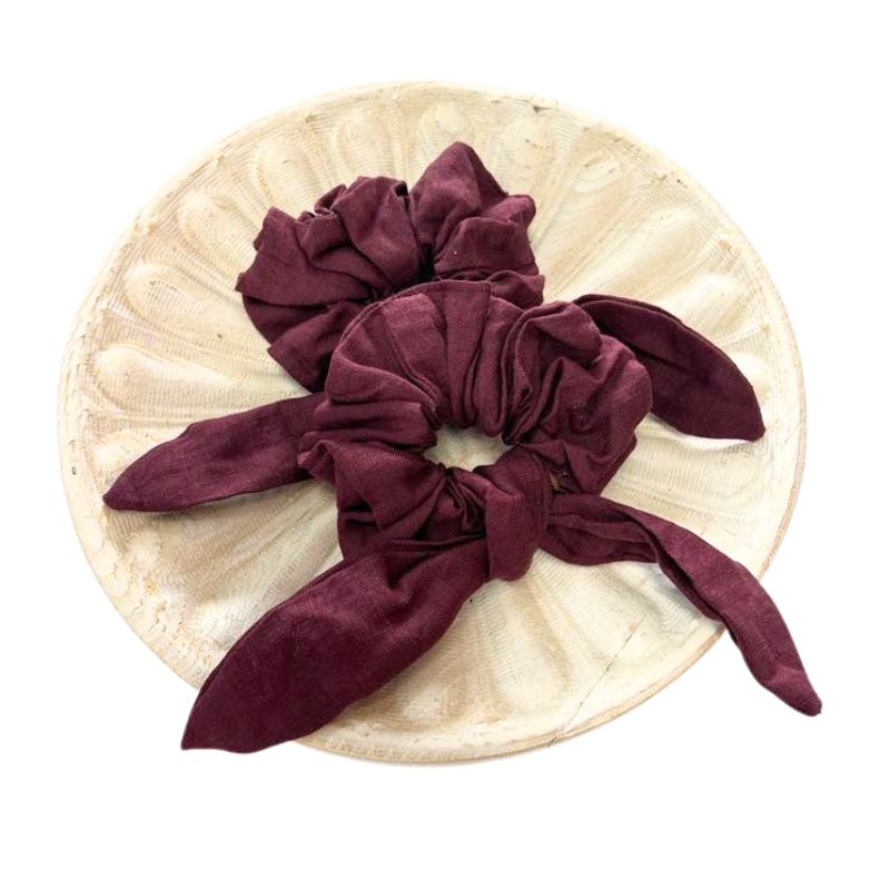Linen Scrunchies with Detachable Tie