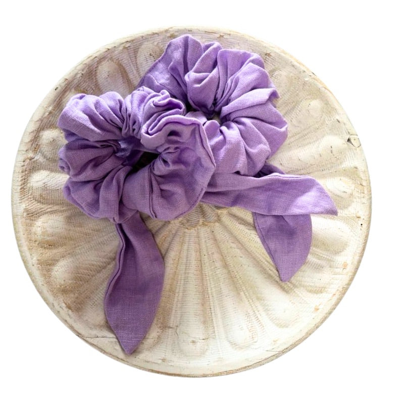 Linen Scrunchies with Detachable Tie