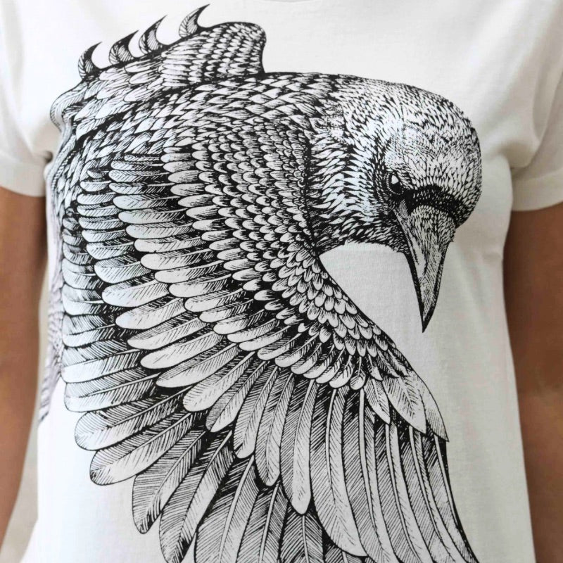Shovava - Raven Spirit White Organic Cotton Tee