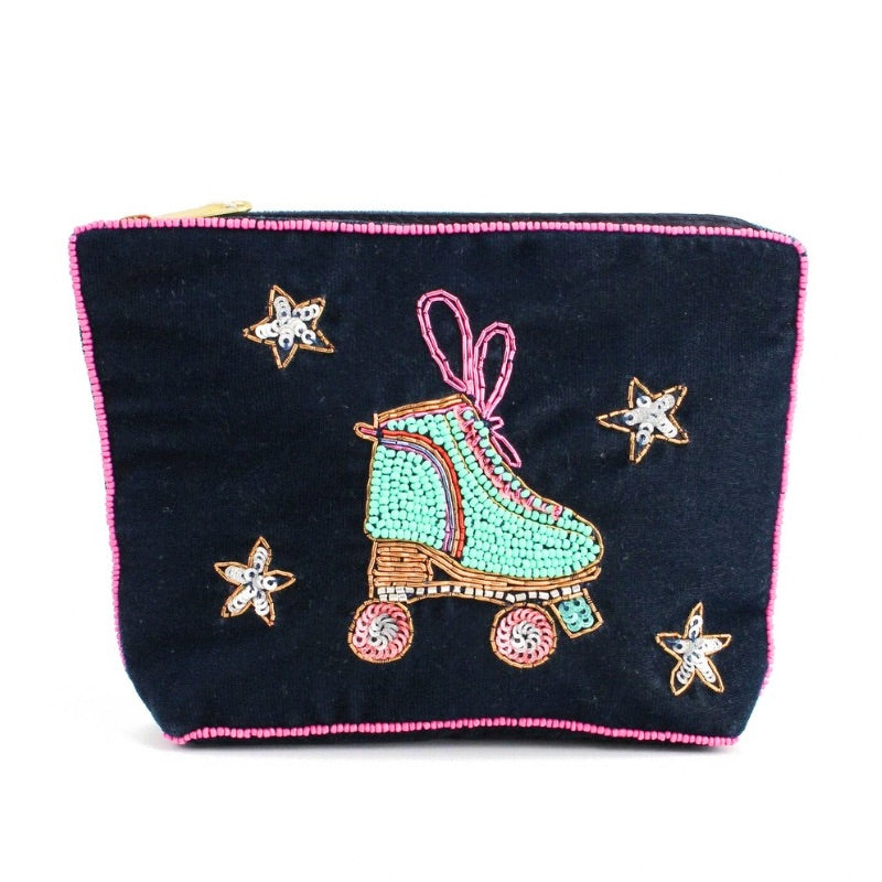Disco Dreams Roller Skate & Stars Small Cosmetic Bag