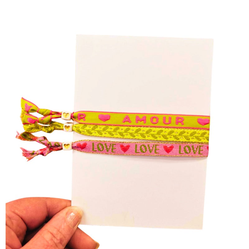 Seaside Love - Greeting Card with 3 Ribbon Bracelets