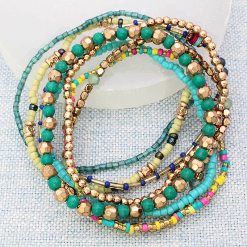 Summer Splash Stretch Bead Bracelet Set