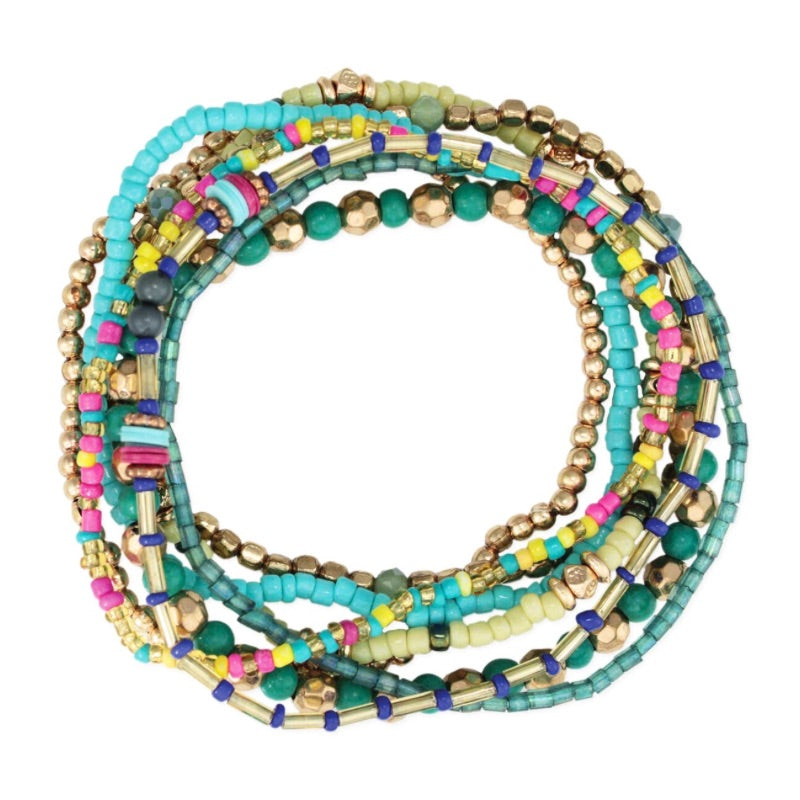 Summer Splash Stretch Bead Bracelet Set