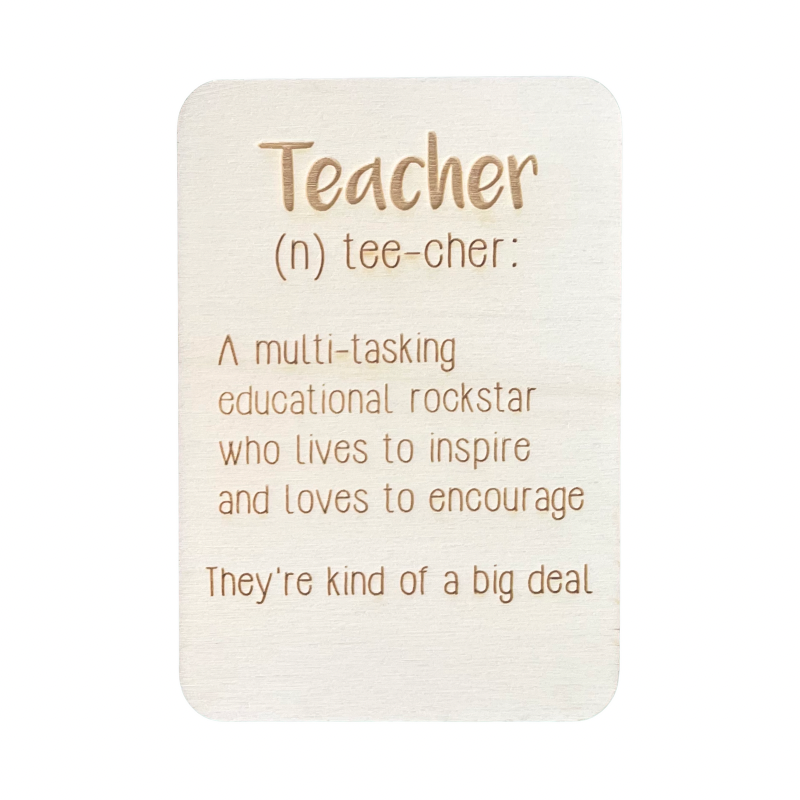 Teacher (n) Keepsake Card and Stand