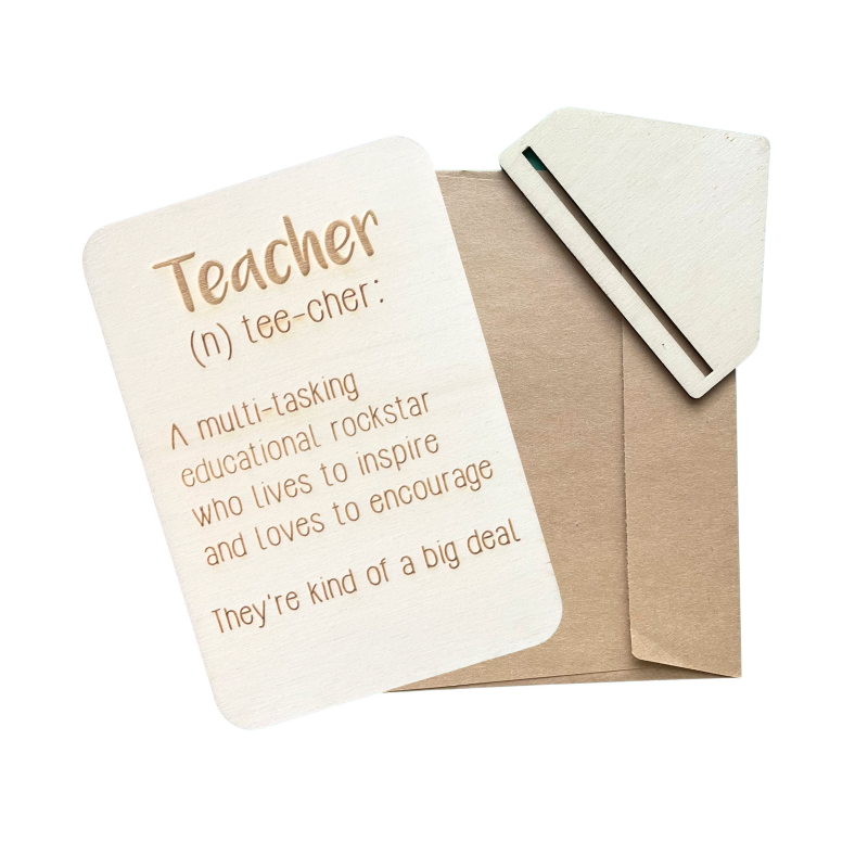 Teacher (n) Keepsake Card and Stand
