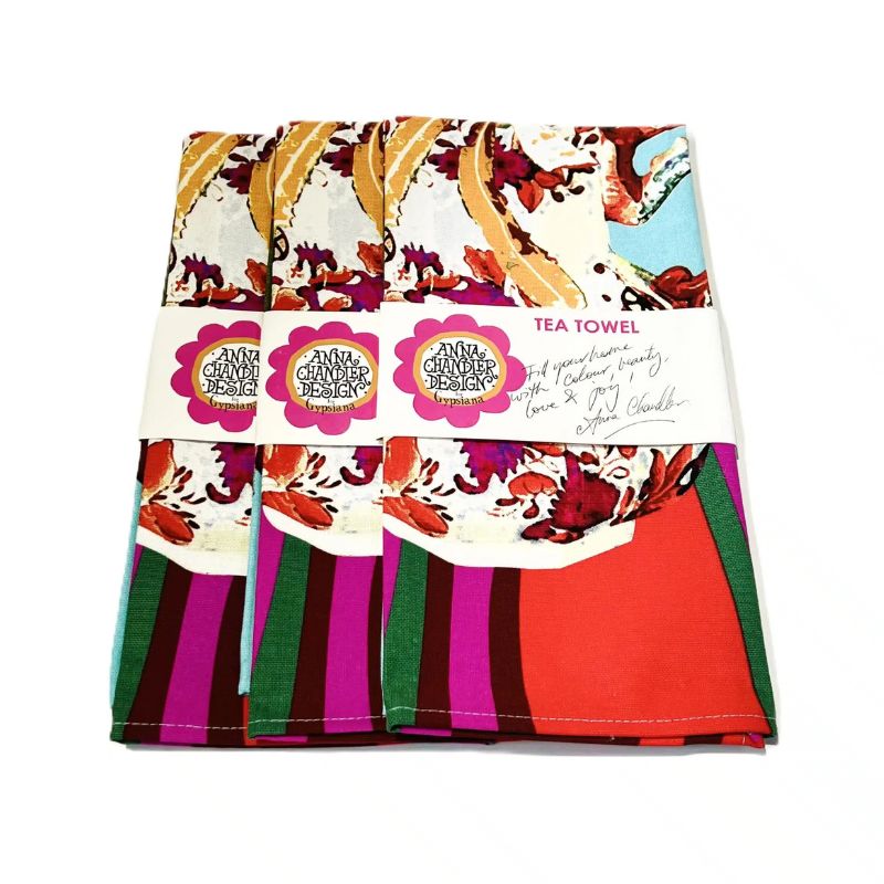 Anna Chandler Turquoise Kitchen Tea-Towel