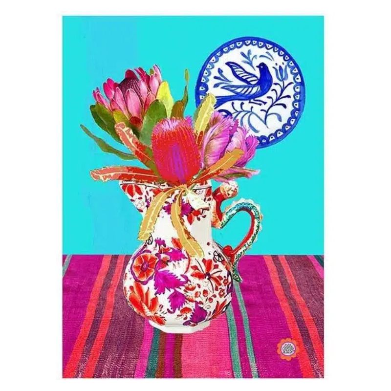 Anna Chandler Turquoise Kitchen Tea-Towel