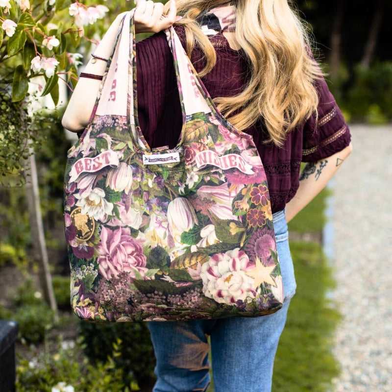Make a Wish Floral Linen Tote Bag/Traverse Life Bag
