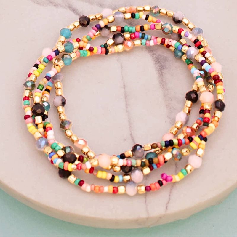 Candy Crush Multi Bead Stretch Bracelet Set