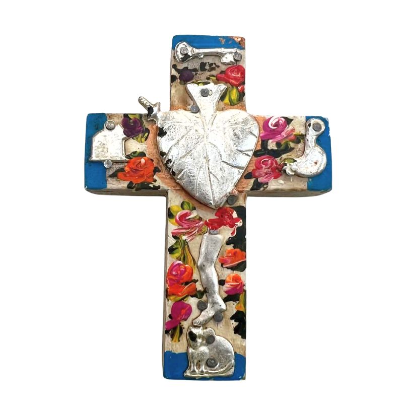 Hearts and Roses Assorted Small Timber Cross