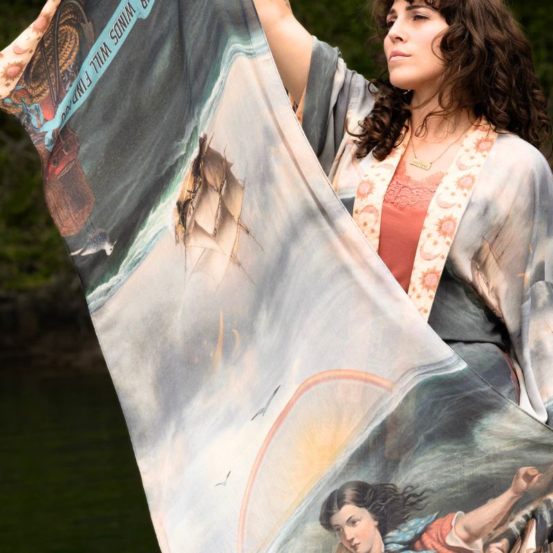 Hold Fast Scarf with Boat, Sun, Moon & Rainbow