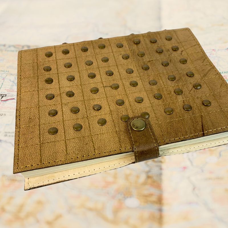 Vintage Style Leather Journal with Studs