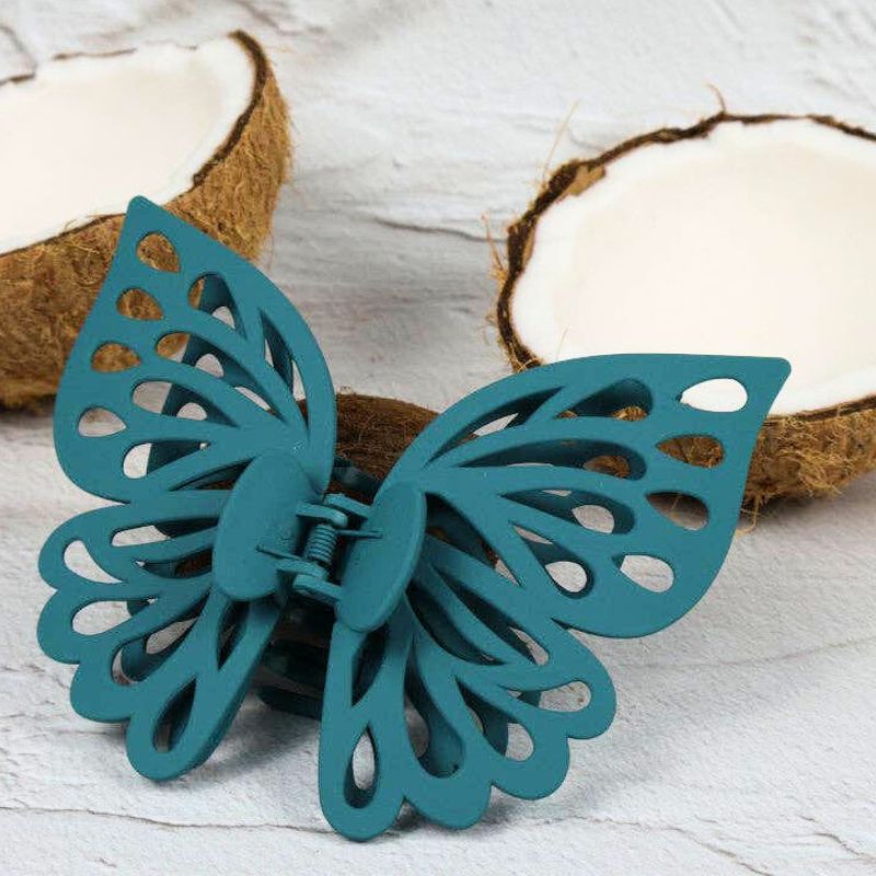 Claw Clip - Jumbo Double Butterfly - Azure