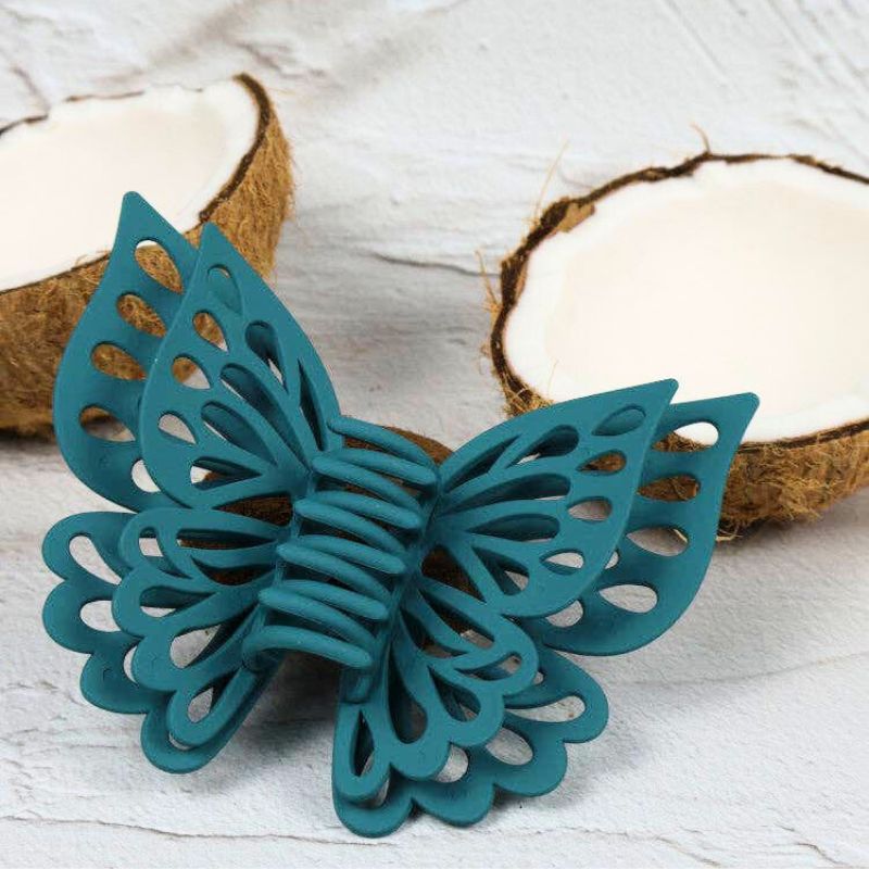Claw Clip - Jumbo Double Butterfly - Azure
