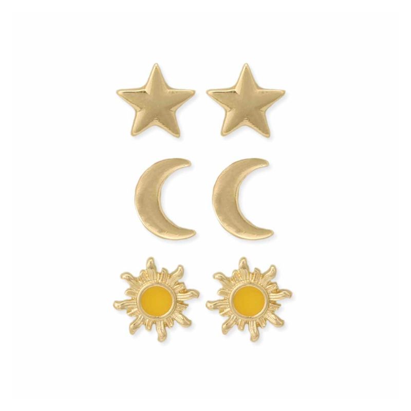 Celestial Sky Enamel Post Earrings Set
