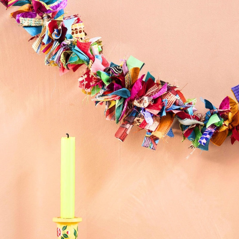 Recycled Silk Sari Garland - Multi Coloured