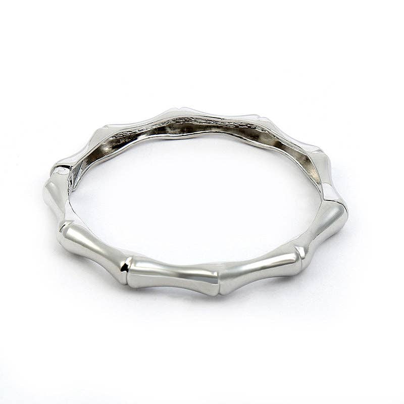 Bamboo Metallic Bangle - Silver