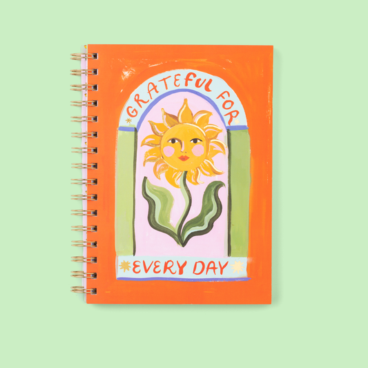 Grateful For Every Day Sunflower Spiral Notebook