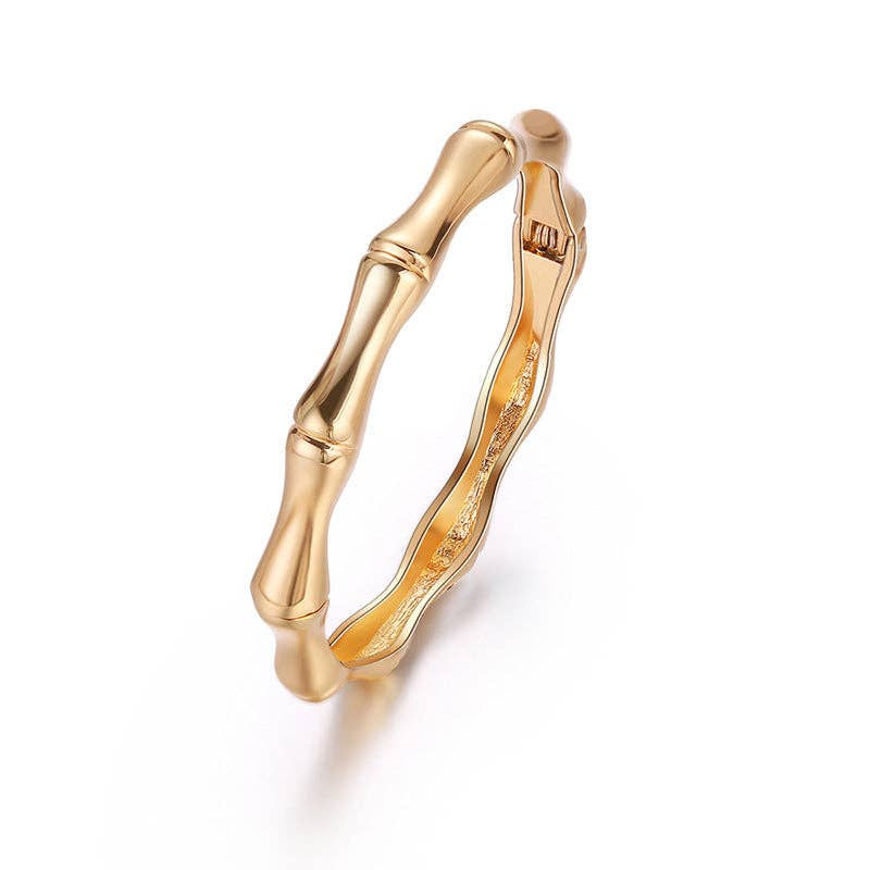 Bamboo Metallic Bangle - Gold