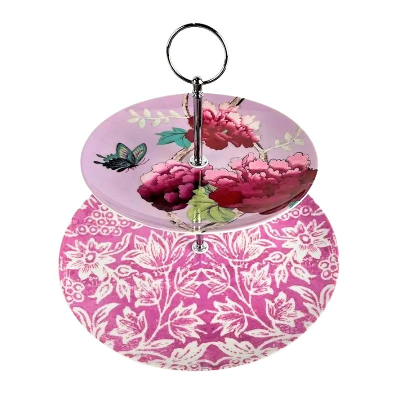 Anna Chandler Cake Stand - Pink Blossom & Butterfly