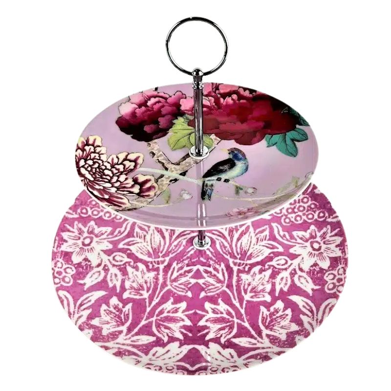 Anna Chandler Cake Stand - Pink Blossom & Bird