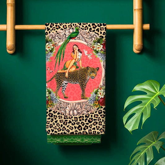 Alice Retro Glamour 100% Luxe Linen Tea Towel