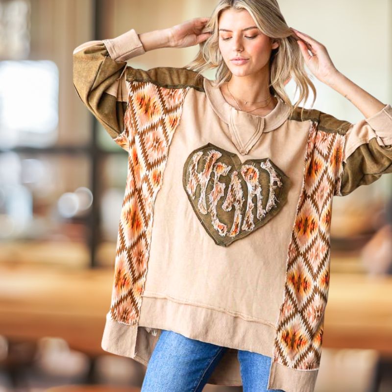 All Heart Patchwork Pullover with Pockets