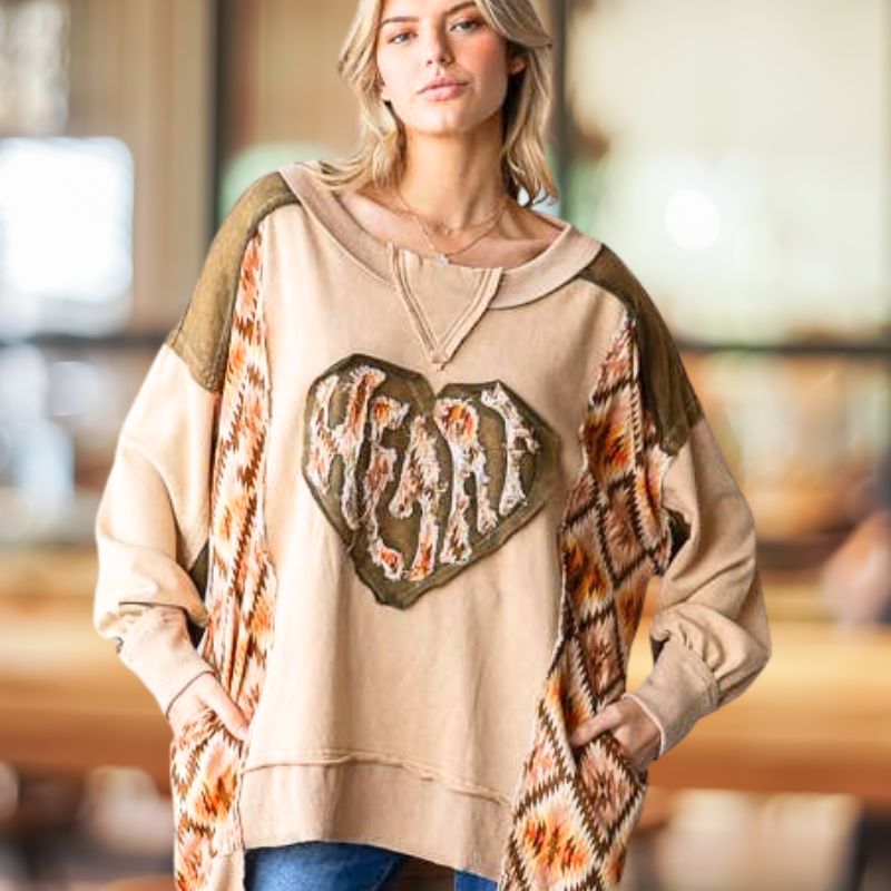 All Heart Patchwork Pullover with Pockets