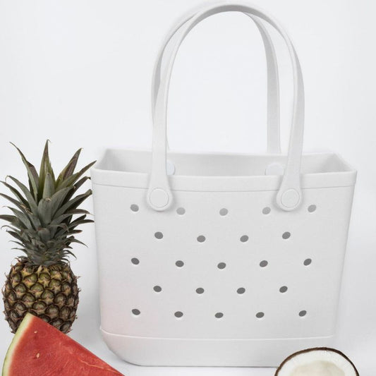 Aloha Vegan Tote Bag - White - Medium